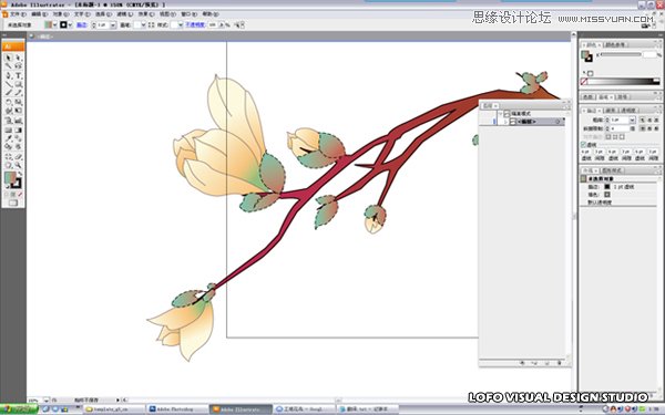 Illustrator教程：绘制中国花鸟画矢量图