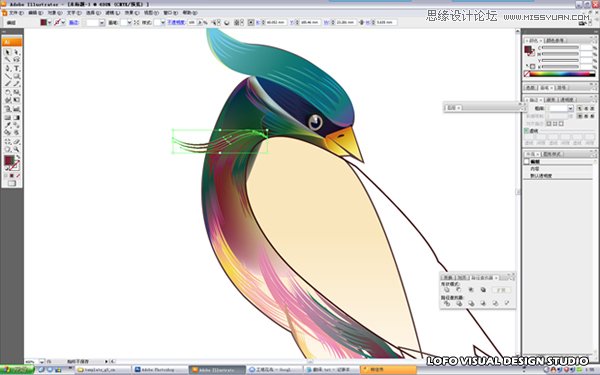 Illustrator教程：绘制中国花鸟画矢量图