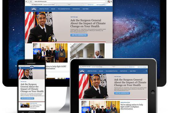 白宫官网更新：响应式页面设计